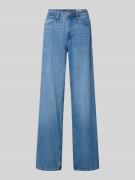 Wide leg jeans van katoenmix