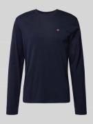 Shirt met lange mouwen en logostitching, model 'Salis'