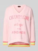 Oversized sweatshirt met V-hals