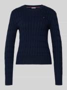 Slim fit gebreide pullover van puur katoen