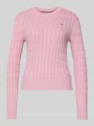 Slim fit gebreide pullover van puur katoen