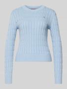 Slim fit gebreide pullover van puur katoen