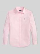 Slim fit overhemdblouse van puur katoen