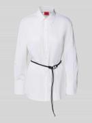 Overhemdblouse met tailleriem, model 'Everlee'