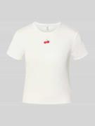 Regular fit T-shirt in riblook, model 'DANIELLA'