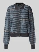 Gebreid jack van viscosemix met platte kraag en knoopsluiting