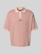 Relaxed fit gebreid poloshirt met labelstitching