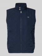 Regular fit gilet met opstaande kraag in doorgestikte look