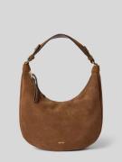 Schoudertas van echt leer met logo-applicatie, model 'NANA'