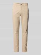 Slim fit stoffen broek met achterzakken, model 'Marco'