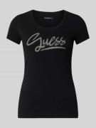 Slim fit T-shirt met strass-steentjes