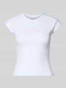 Slim fit T-shirt met logostitching