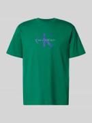 T-shirt met labelprint en ronde hals