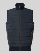Regular fit gilet van katoenmix in doorgestikte look