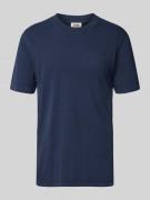 T-shirt met geribde ronde hals, model 'RAPHAEL'