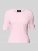 Gebreid shirt van viscosemix met ronde hals