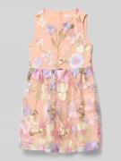 Getailleerde chiffon jurk met borduursels