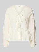 Slim fit blouse met lange mouwen van puur katoen