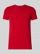 Slim fit T-shirt van katoenmix