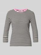 T-shirt met streepmotief en 3/4-mouwen