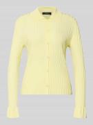 Gebreid jack van viscosemix met platte kraag