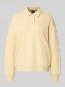 Sweatshirt met polokraag en knoopsluiting