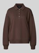 Sweatshirt met polokraag en knoopsluiting