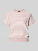 Relaxed fit T-shirt van katoenmix met labelpatch