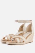 Tamaris Sandalen met sleehak beige Textiel