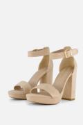 Ann Rocks Sandalen met hak beige Textiel