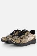 Woden Nora Natural Soft Snake Sneakers zwart