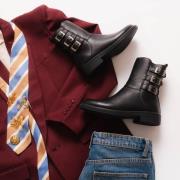 Feyn Enkellaarsjes zwart Leer