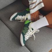Woden Nanna Sneakers groen Leer