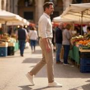 Tommy Hilfiger Vulc Cup CVS Sneakers beige Textiel