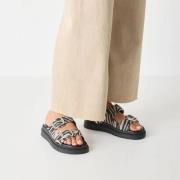 Tamaris Zebra Slippers zwart Leer