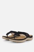 Rieker Slippers zwart Textiel