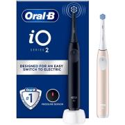Oral B iO 2 Duo-pack Electric Toothbrushes Night Black & Calm Pin