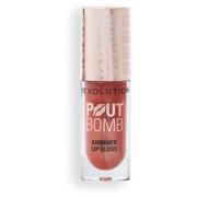 Revolution Beauty London Pout Bomb Shimmer Gloss Nude Glow