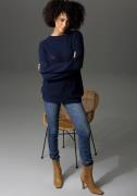 Aniston CASUAL Trui met ronde hals in de patroonmix