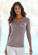 NU 20% KORTING: Lascana Shirt met 3/4-mouwen in modieuze blouse-look