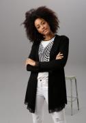 NU 20% KORTING: Aniston SELECTED Cardigan met chiffon-randen