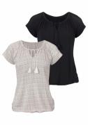 NU 20% KORTING: Vivance T-shirt met iets aangerimpelde hals (Set van 2...