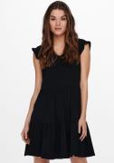 Only Jerseyjurk ONLMAY CAP SLEEVES FRILL DRESS