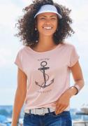NU 20% KORTING: Beachtime T-shirt met maritieme print voor