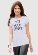 KIDSWORLD T-shirt NOT YOUR ERNST vlot model met kleine mouwomslag