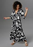 NU 20% KORTING: Aniston SELECTED Maxi-jurk met wijde 3/4-mouwen