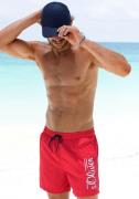 NU 25% KORTING: s.Oliver RED LABEL Beachwear Zwemshort met logoprint e...