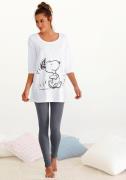 NU 20% KORTING: Peanuts Pyjama met legging en casual shirt met snoopy-...