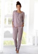 Arizona Pyjama in gemêleerde kwaliteit met knoopsluiting (2-delig, 1 s...
