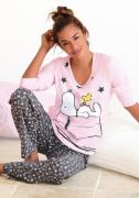 NU 20% KORTING: Peanuts Pyjama in een lang model met schattig snoopy-d...